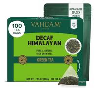 VAHDAM, Te Verde Decaffeinato Himalaya (100 The Verde Deteinato Bustine) | Decaffeinated | Puro, Senza Caffeina, Senza OGM| Piramidali Bustina | Te Antiossidante