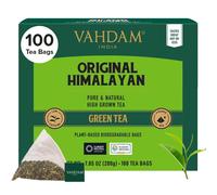 VAHDAM Tè Verde dell’Himalaya in Foglie (100 Bustine di Tè) Bustine Piramidali