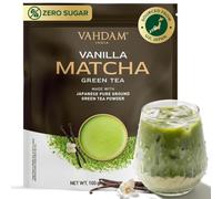 VAHDAM, The Matcha Vaniglia 100g | Matcha di Uji e Vaniglia del Madagascar | Completamente Naturale Matcha Polvere, Senze Zucchero | Senza Additivi
