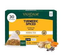 VAHDAM Tisana alla Curcuma (30 bustine piramidali), Senza caffeina | Tisane 100% pure | Infuso di Curcuma, Citronella, Zenzero, Cardamomo, Cannella e Pepe Nerosenza caffeina