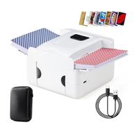 Vahlbeste Mescolatore Carte da Gioco a Basso Rumore, Mischia Carte Automatico Con Batteria Ricaricabile da 2000 mAh e Cavo di Ricarica UBS, Distributore Carte da Gioco per 2 Mazzi, Per Giocare a Carte