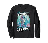 Vai con il tuo flusso Seahorse Ocean Calm Jellyfish Vibes Maglia a Manica