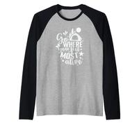 Vai Dove Ti senti più Vivo Camping Vacation Maglia con Maniche Raglan