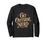 Vai Fuori Nerd Umoristico Inverso Estroverso Umorismo Donne Uomini Maglia a Manica
