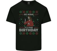 Vai Gesù È Il Tuo Compleanno Divertente Natale Uomo Cotone T-Shirt Tee Top