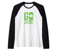 Vai Vegetariano Nessuno Si Fa Male Divertente Maglia con Maniche Raglan