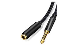 VAIGAI Yige Store, 2 cavi di prolunga per cuffie, cavo adattatore senza perdita da 3,5 mm maschio a femmina, doppio con controllo della linea del microfono (1 m)