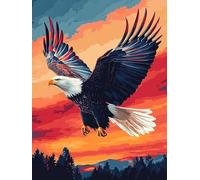 VAIIEYO 5D Diamond Painting Aquila, Diamond Painting Kit Completo Animale, Pittura Diamante 5D Fai da Te, Ricamo con Strass Punto Croce Arte e Artigianato Decorazione per Casa e Pareti 30x40 cm-24
