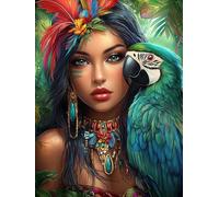 VAIIEYO 5D Diamond Painting Donna, Diamond Painting Kit Completo Pappagallo, Pittura Diamante 5D Fai da Te, Ricamo con Strass Punto Croce Arte e Artigianato Decorazione per Casa e Pareti 30x40 cm-62