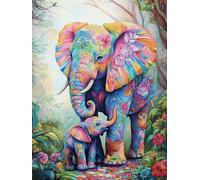 VAIIEYO 5D Diamond Painting Elefante, Diamond Painting Kit Completo Animale, Pittura Diamante 5D Fai da Te, Ricamo con Strass Punto Croce Arte e Artigianato Decorazione per Casa e Pareti 30x40 cm-28