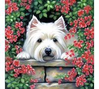 VAIIEYO 5D Diamond Painting Kit Completo Cane, Pittura Diamante 5D Fai Da Te Animale, Ricamo con Strass Punto Croce Arte e Artigianato Decorazione per Casa e Pareti 35x35 cm
