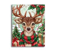 VAIIEYO 5D Diamond Painting Natale, Diamond Painting Kit Completo Cervo, Pittura Diamante 5D Fai da Te, Ricamo con Strass Punto Croce Arte e Artigianato Decorazione per Casa e Pareti 30x40cm-131