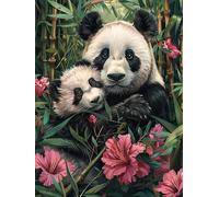 VAIIEYO 5D Diamond Painting Panda, Diamond Painting Kit Completo Animale, Pittura Diamante 5D Fai da Te, Ricamo con Strass Punto Croce Arte e Artigianato Decorazione per Casa e Pareti 30x40 cm-3