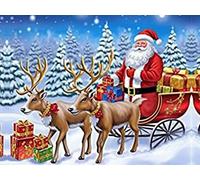 VAIIEYO GIEAAO 5D Diamond Painting Kit Completo Babbo Natale, Pittura Diamante 5D Fai da Macchina Regalo, Ricamo con Strass Punto Croce Arte e Artigianato Decorazione per Casa e Pareti 30x40 cm