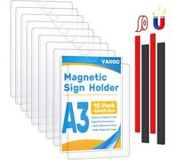 VAIIGO 10 cornici magnetiche A3, autoadesive, con nastro adesivo e nastro magnetico, per informazioni, cornice informativa, supporto autoadesivo