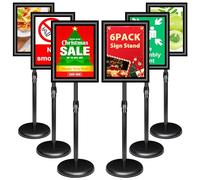 VAIIGO 6Pack Supporto regolabile per cartelli A3 Alluminio Poster Menu Stand Supporto per cartelli da terra per poster, menu, annunci, vendite, supporto per avvisi, nero
