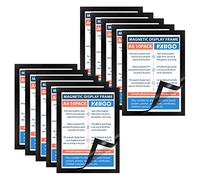 VAIIGO A4 Cornice Magnetica per Espositore, Espositore Adesivo Magnetico, Porta Poster con Autoadesiva magnetico, Cornice Adesiva Parete Magnetica per Superfici Lisce e Solide (10 Pezzi, Nero)
