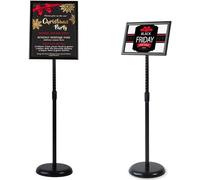 VAIIGO A4 Poster Menu Supporto Espositore Regolabile in Acciaio INOX Sostituibile Pubblicit Rack Sign Stand, Nero