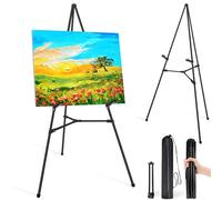 VAIIGO Caballete para carteles, caballete de exhibición para boda, soporte de póster, trípode plegable para pintura, caballete de metal ajustable de 168 cm con bolsa - 1 Pieza