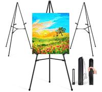 VAIIGO Caballete para carteles, caballete de exhibición para boda, soporte de póster, trípode plegable para pintura, caballete de Metal Ajustable de 168 cm con Bolsa - 3 Pieza