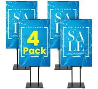 VAIIGO Confezione da 4 supporti per poster su entrambi i lati, regolabili, in schiuma resistente, autoportante e supporto per striscioni, altezza fino a 203 cm, per poster, cartelli, menu ed eventi