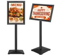 VAIIGO Espositore per Poster A3 con Base in Ghisa, Supporto Poster Robusto | Cornice a Scatto Girevole,Verticale/Orizzontale,Espositore Pubblicitario per Ristorante,Eventi,Angoli Dritti,Nero