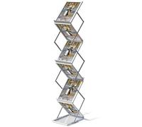 VAIIGO Espositore pieghevole per opuscoli, formato A4, con ripiani a doppia faccia, per esposizioni e letteratura, espositore da pavimento per riviste, fiere (6 sezioni)