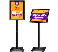 VAIIGO Infoständer A3, Espositore Pubblicitario Regolabile in Altezza con Base in Ghisa Pesante, Supporto per Poster, Pubblicità, Stender Pubblicitario con Cornice a Scatto, Nero