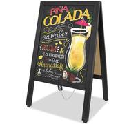 VAIIGO Lavagna in Legno A-Frame 43x85cm - Lavagna Magnetica Doppia Faccia Autonoma, Insegna Sandwich da Esterno per Pubblicità Menu per Negozio, Festa - Nera