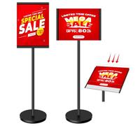 VAIIGO Supporto per poster da pavimento per esterni, formato A3, resistente, con pannello in acrilico, supporto per menù, verticale e orizzontale, segnaletica, pubblicità, espositore per poster