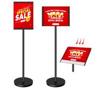 VAIIGO Supporto per poster da pavimento per esterni, formato A4, resistente, con pannello in acrilico, supporto per menù, verticale e orizzontale, segnaletica, pubblicità, espositore per poster,