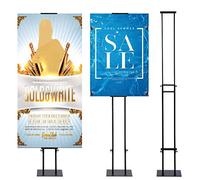 VAIIGO Supporto per Poster KT Board Doppia Faccia, Supporto per Espositore Regolabile, Altezza del Supporto Pubblicitario in Metallo Fino a 78 Pollici (Nero)