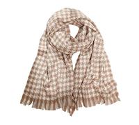 VaiKanhai Sciarpa con chiusura lampo, set da donna con nappa classica, sciarpa a quadretti, calda, morbida, spessa, grande, 1 confezione, cachi, A