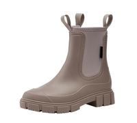VaiKanhai Stivali di gomma 2024 da donna temperamento England Rain Boots Mid Calf Boots Non Slip Wear Water Shoes Scarpe da donna 405, gold, 37 EU