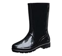 VaiKanhai Stivali di gomma da pioggia da donna, stivali da giardino, scarpe da pioggia alte al ginocchio, con comoda soletta interna, antiscivolo, alta zeppa 37, Nero , 38 EU