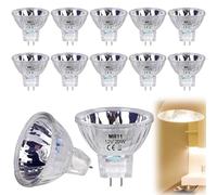 Vaileal 12 Pezzi Lampadine Alogena Faretto MR11 GU10 20W 12V, Lampadina GU10 Alogena Dimmerabile 2700 K 250LM MR11 Lampada Alogena Riflettore per Illuminazione da Incasso e Illuminazione D’accento