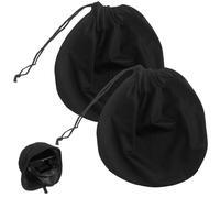 Vaileal 2 borse per casco, borsa per casco da moto, con coulisse, 47 x 43 cm, impermeabile, per casco da moto, caschi da sci, basket, fitness, attività all'aperto (nero), Nero , 2, Semplice o elegante