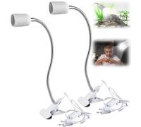 Vaileal 2 luci a morsetto: portalampada a LED E27, lampada a morsetto con collo di cigno e interruttore, lampada a morsetto regolabile a 360°, collo di cigno flessibile per lettura, illuminazione