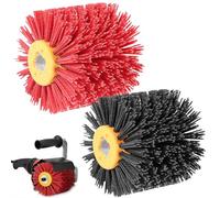 Vaileal 2 spazzole abrasive: grana 80, larghezza 100 mm, diametro 120 mm, nylon, setole attorcigliate nodose