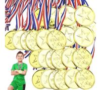 Vaileal 50 pezzi Medaglie per Vincitori, Medaglie in Plastica Oro per Bambini, Medaglie per Bambini per la Vittoria, Medaglia d'Oro per Bambini, Medaglie per Bambini per la Giornata dello Sport, Mini