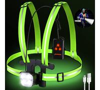 Vaileal Luce Running Pettorale LED, 500 Lumens IPX6 Impermeabile, Ricaricabile USB, 90° Gradi Rotazione e 3 modalità di Lampada Running per Jogging, Campeggio, Corsa