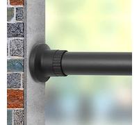 Vailge Asta telescopica per tende senza fori, asta telescopica regolabile, utilizzabile come asta appendiabiti (nero, 70-110 cm)