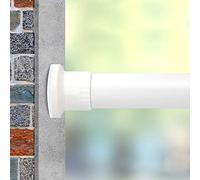 Vailge Asta telescopica per tende senza fori, asta telescopica regolabile, utilizzabile come asta appendiabiti (bianco, 70-110 cm)