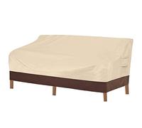 Vailge Copridivano resistente per patio 100% impermeabile 3 posti per esterno copridivano divano divano mobili da giardino con ventilazione e manico, beige e marrone