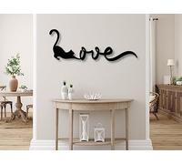 VAILLA ® Divertente decorazione da parete per gatti in legno, decorazione da parete in nero, decorazione da parete, decorazione minimalistica, immagine 3D, immagini per cameretta dei bambini (Gatti 2)