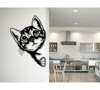VAILLA ® Divertente decorazione da parete per gatti in legno, decorazione da parete in nero, decorazione da parete, decorazione minimalistica, immagine 3D, immagini per cameretta dei bambini (Gatti 6)