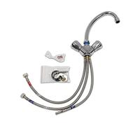 Vaillant VNU 2 302595 - Rubinetto per lavabo o lavello con tre tubi di collegamento, cromato
