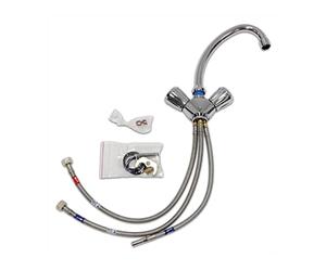 Vaillant VNU 2 302595 - Rubinetto per lavabo o lavello con tre tubi di collegamento, cromato