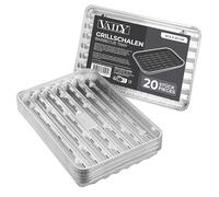 Vaily Set di 20 ciotole in alluminio per barbecue, campeggio e cucina, ciotola in alluminio per meno grasso e sporco, 32,5 x 22 cm