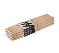 Vaisoeny Bacchette per batteria 2B, con punta in nylon, set di bacchette per batteria acustica o batteria elettronica, con punta ovale in nylon, per batteristi e principianti (12 paia)
